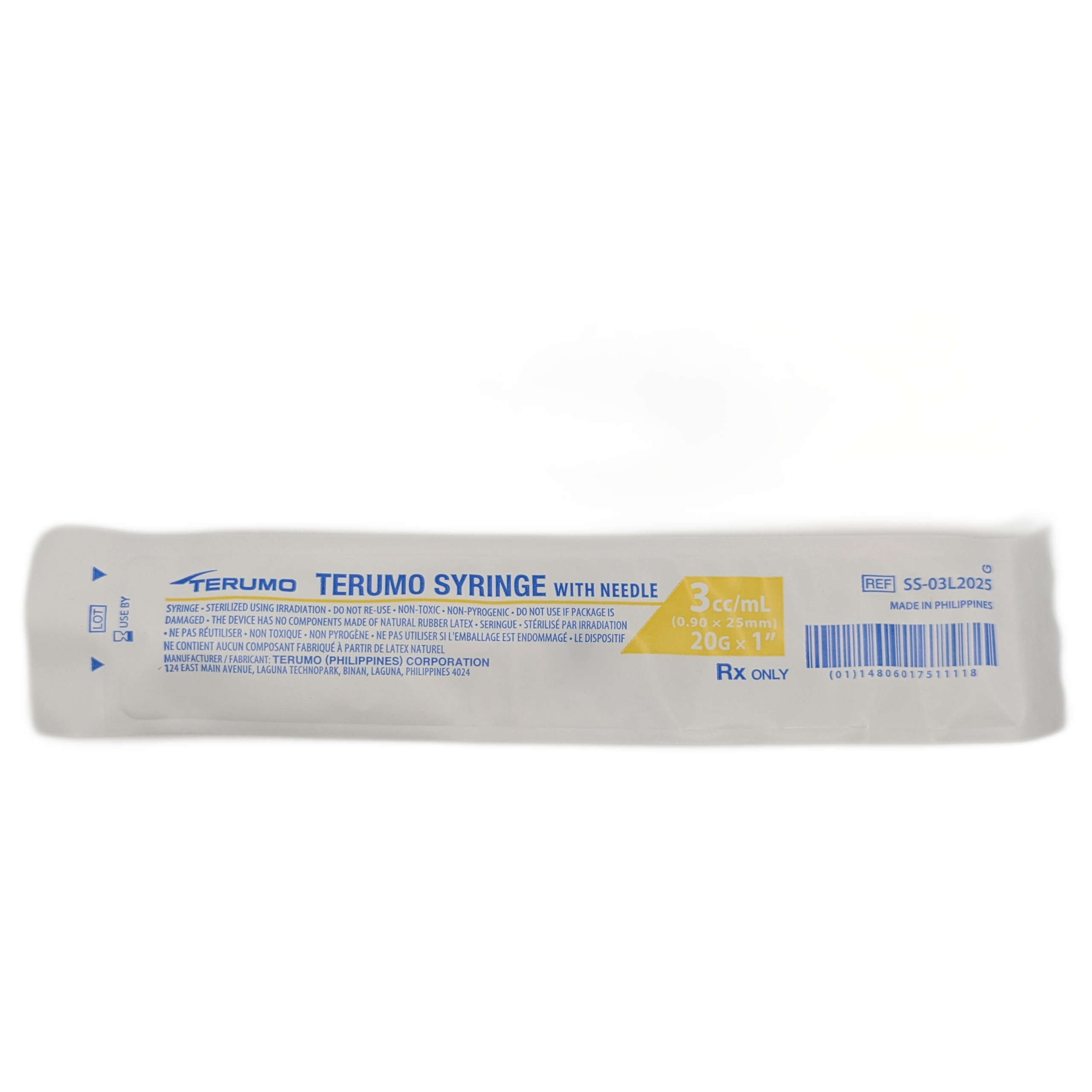 3mL 20G x 1″ – Terumo® Luer Lock Syringe and Needle Combination *For Reconstitution Only* — Biocore Peptides source product image